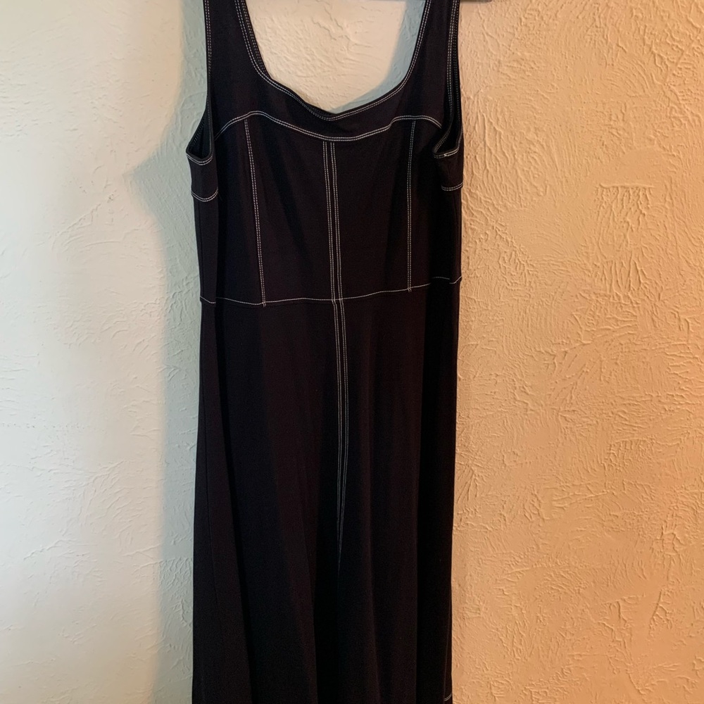 Elegant Black Jersey Midi Dress